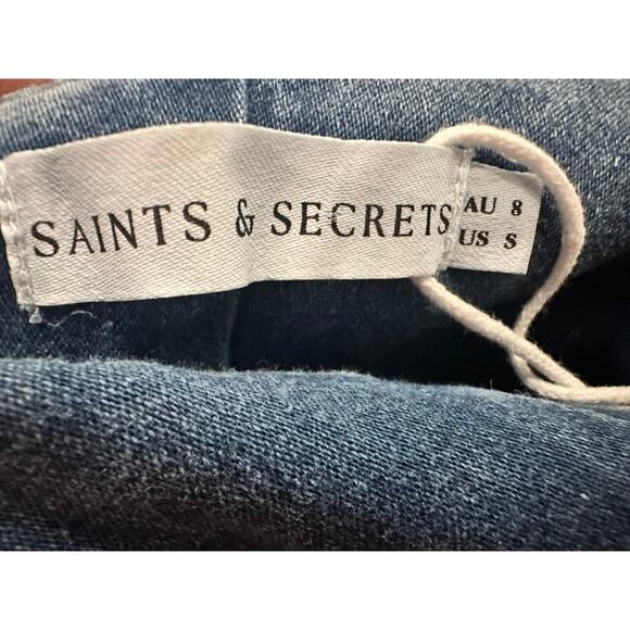 Saints + Secrets Denim Dress – Denim Strap-Dress – Size Small (AU 8 / US S) - Picture 2 of 6